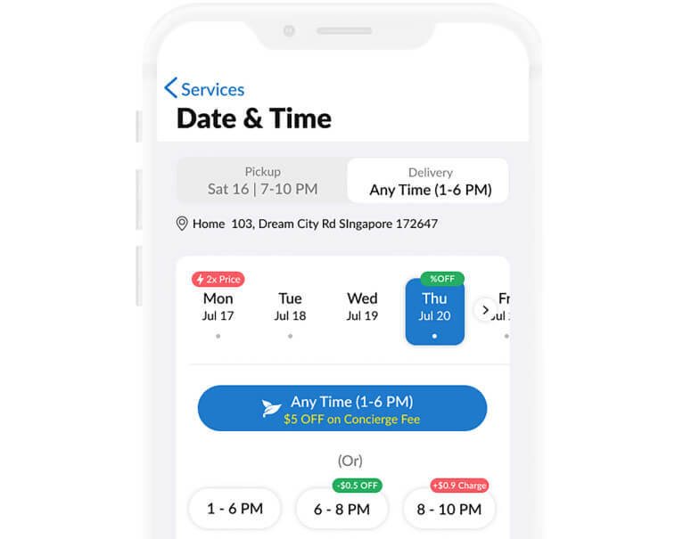 Convenient pickup and delivery service available until late night in Singapore